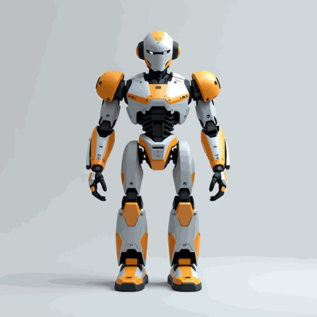 3d rendering robot isolated on gray background, artificial intelligence concept, future technologyのイラスト素材