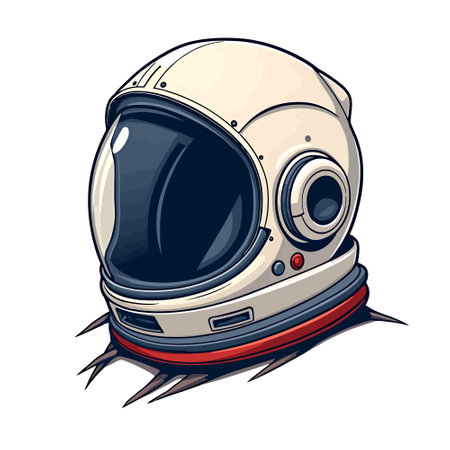Astronaut helmet isolated on white background. Vector cartoon illustration.のイラスト素材