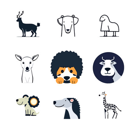 set of cute animals icons over white background. vector illutrationのイラスト素材