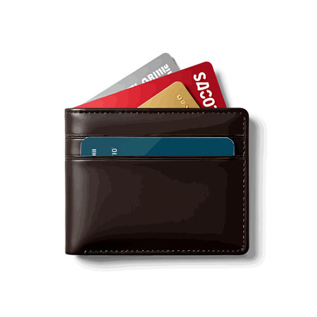 Wallet with credit cards on a white background. Vector illustration. Eps 10.のイラスト素材
