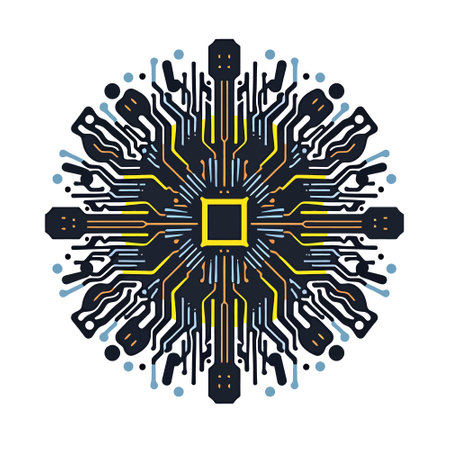 Circuit board vector illustration. Technology background. Microchip element.のイラスト素材