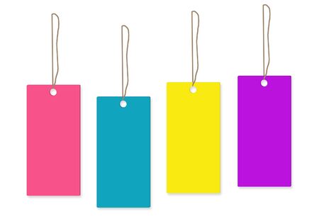 colorful tag white backgroundの写真素材
