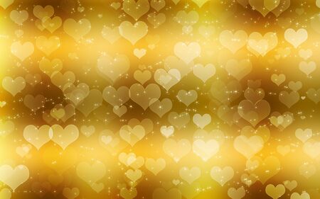Abstract golden background with heartsの写真素材