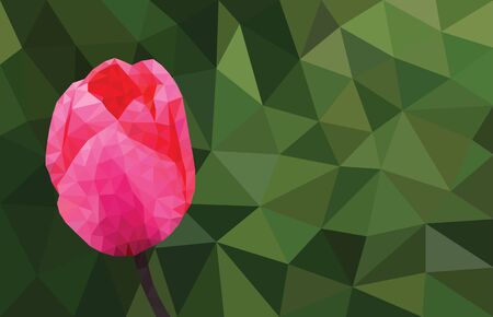 Low polygon pink tulip flowerのイラスト素材
