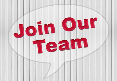 Join our team on white grey wooden styleの写真素材