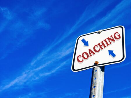 Coaching on blue skyの写真素材