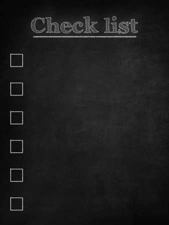 Check list on blackboardの写真素材