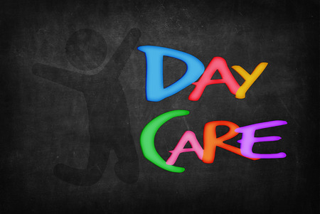 Day Care word on Blackboardの写真素材