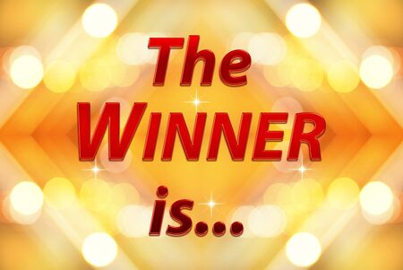 The Winner Is... words on Bokeh backgroundの写真素材