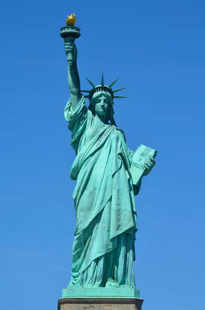 Front view of the Statue of Liberty in New York Cityの写真素材