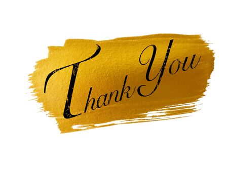 Thank You on Gold paint backgroundの写真素材