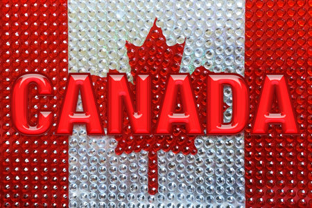 Canada flag of diamonds with Canada wordの写真素材