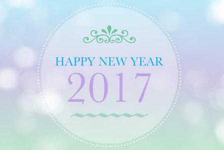 Happy New Year 2017 words on bokeh background