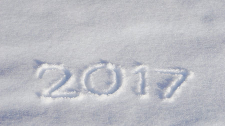 Word 2017 hand drawn in fresh snow background