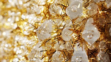 white golden crystal abstract shiny bokeh backgroundの写真素材