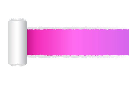 torn open paper pink and purple gradient with space for text, vectorのイラスト素材