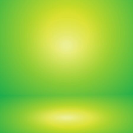 Vector of yellow green empty studio room background, template mock up for display of content or productのイラスト素材