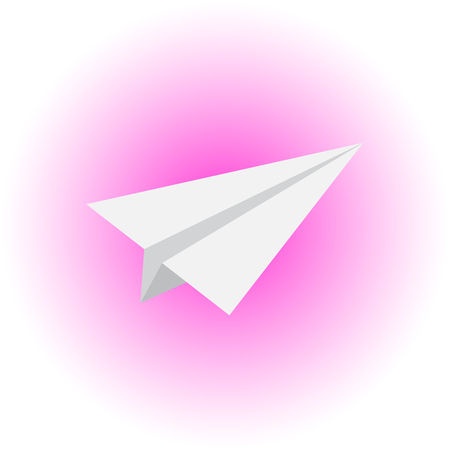 flat airplane icon on pink white gradient backgroundのイラスト素材