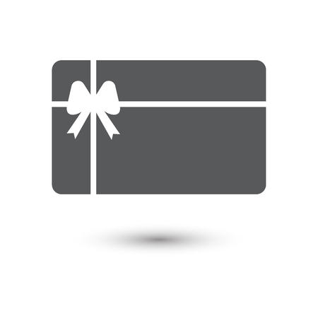 Shopping gift card icon isolated on background with shadow, illustrationのイラスト素材