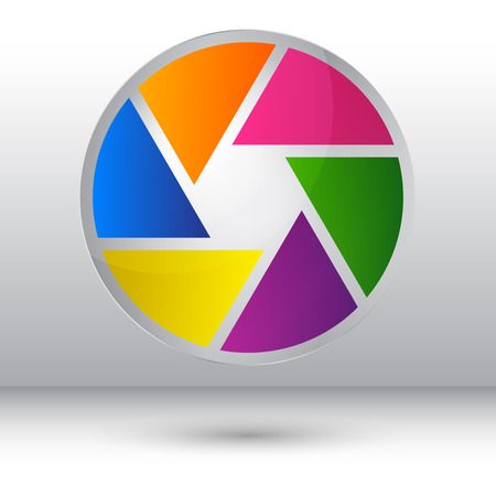 Shutter icon isolated on grey studio background, for web designのイラスト素材