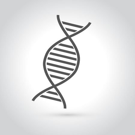 DNA strand symbol. Isolated on white grey background illustrationのイラスト素材