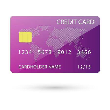 Credit card isolated illustration with shadowのイラスト素材