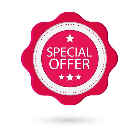 Special offer words on red seal with shadowのイラスト素材