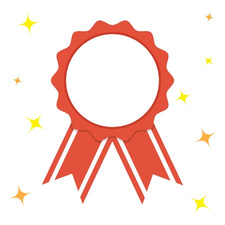 Award ribbon with shadow and sparkles on white backgroundのイラスト素材