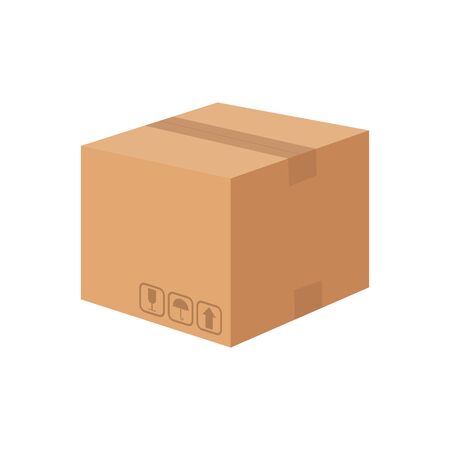 Carton cardboard box delivery concept, vector illustrationのイラスト素材