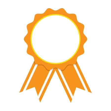 orange award ribbon on white backgroundのイラスト素材