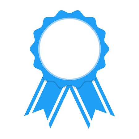 blue award ribbon on white backgroundのイラスト素材