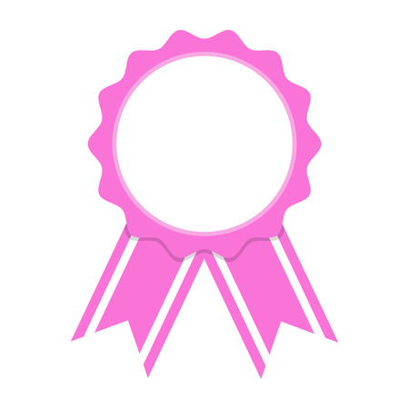 pink award ribbon on white backgroundのイラスト素材