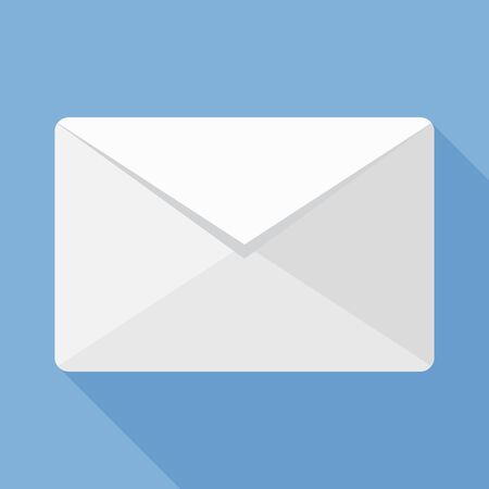 Open envelope with long shadow on blue backgroundのイラスト素材