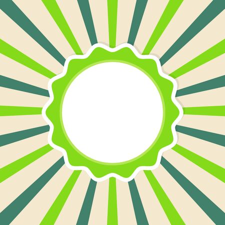 Badge on retro starburst, vector illustrationのイラスト素材