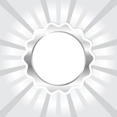 White silver seal on sun ray background, vector illustrationのイラスト素材