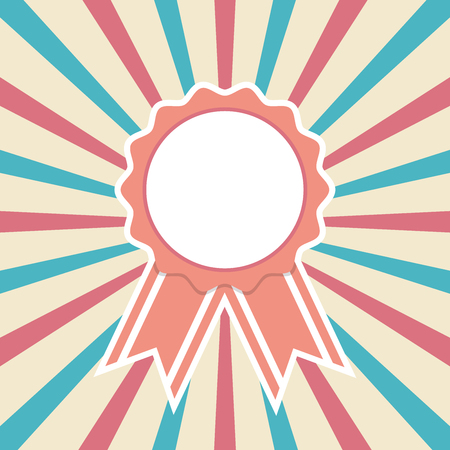Award ribbon on retro starburst background, vector illustrationのイラスト素材