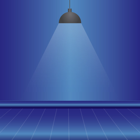 Blue empty studio room background with light, template mock up for display of content.のイラスト素材