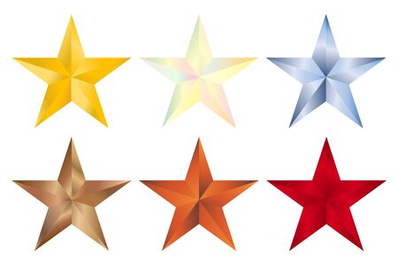 Set of stars, vector illustration on white backgroundのイラスト素材