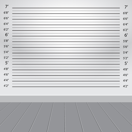 White grey studio with police lineup background, vector illustrationのイラスト素材