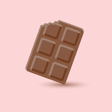 Chocolate with shadow on pink background, vector illustrationのイラスト素材