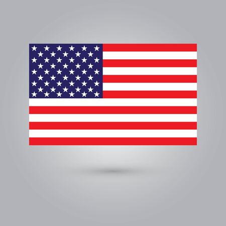 The national flag of USA metal with shadow, vector illustrationのイラスト素材