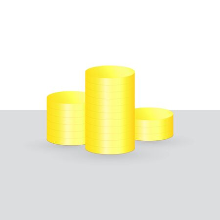 Gold coin symbol, income and saving concept, vector illustrationのイラスト素材