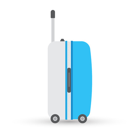 blue grey travel bag or suitcase. Isolated on white. Vector illustrationのイラスト素材