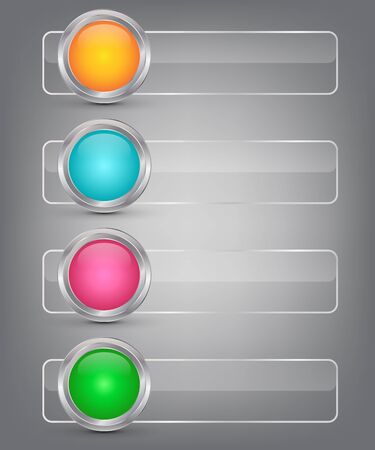 Banner infographic design template and badges colourful, vector illustration.のイラスト素材