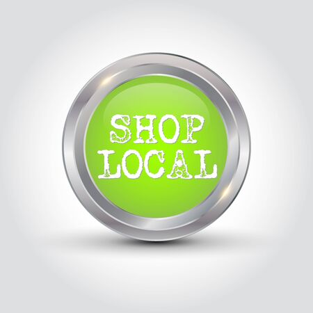 Shop local badge, vector illustration.のイラスト素材