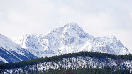 mountains covered with snow in National Parkの写真素材
