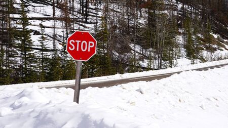 Stop sign in National Parkの写真素材