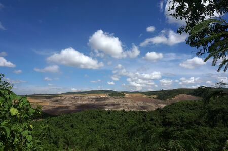 Landscape view of open pit coal mining. Location: Sangatta, East Kalimantan/Indonesia.の写真素材