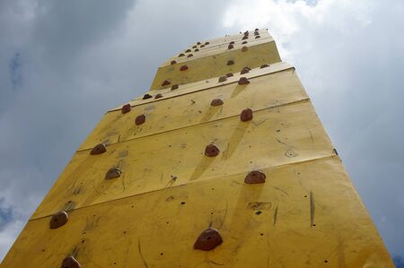 Cliff climbing practice wall/Rock climbing wallの写真素材