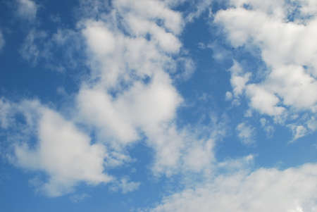 Blue sky and white cloudsの写真素材